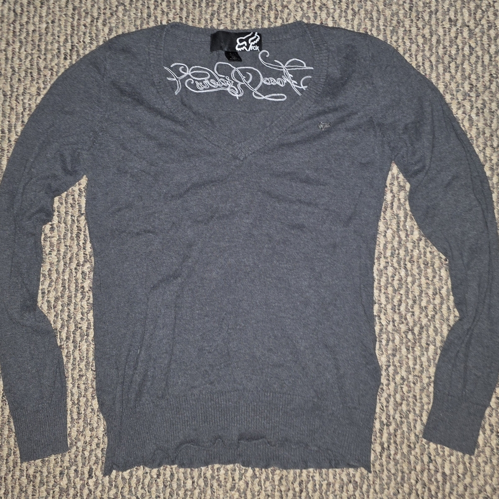 Fox Gray V-Neck Sweater